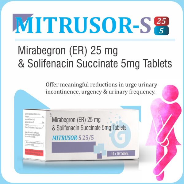 Mirabegron (ER) 25 mg & Solifenacin Succinate 5mg Tablets