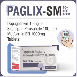 Dapagliflozin 10mg + Sitagliptin Phosphate 100mg+ Metformin ER 1000mg Tablets